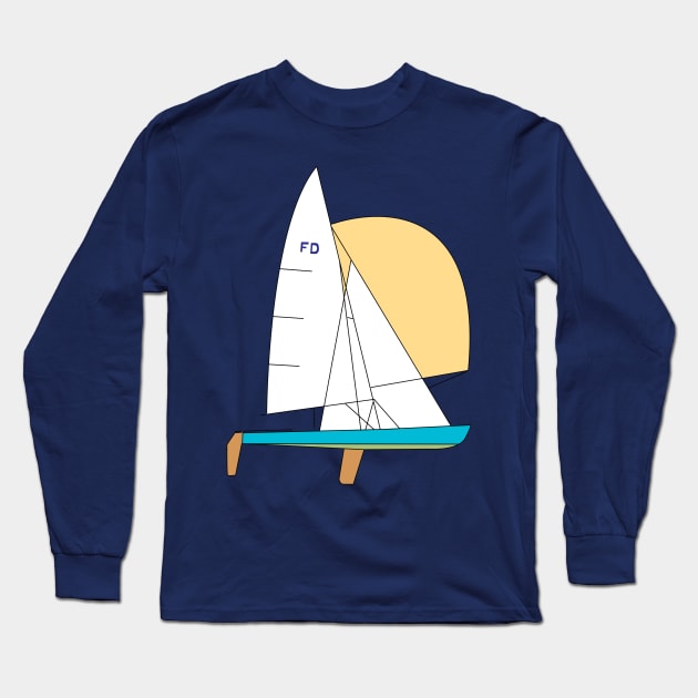 Flying Dutchman Sailboat Long Sleeve T-Shirt by CHBB